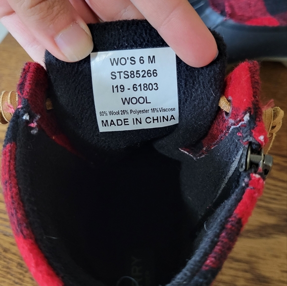 Sperry Women's Saltwater Wool Rain Boot | Winter Boot | Black Red | Size 6 - Picture 4 of 6